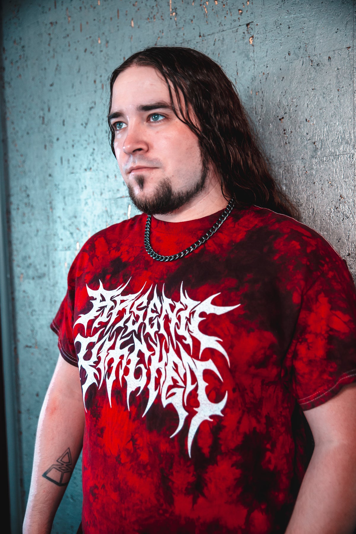 Red Tie Dye Death Metal Logo