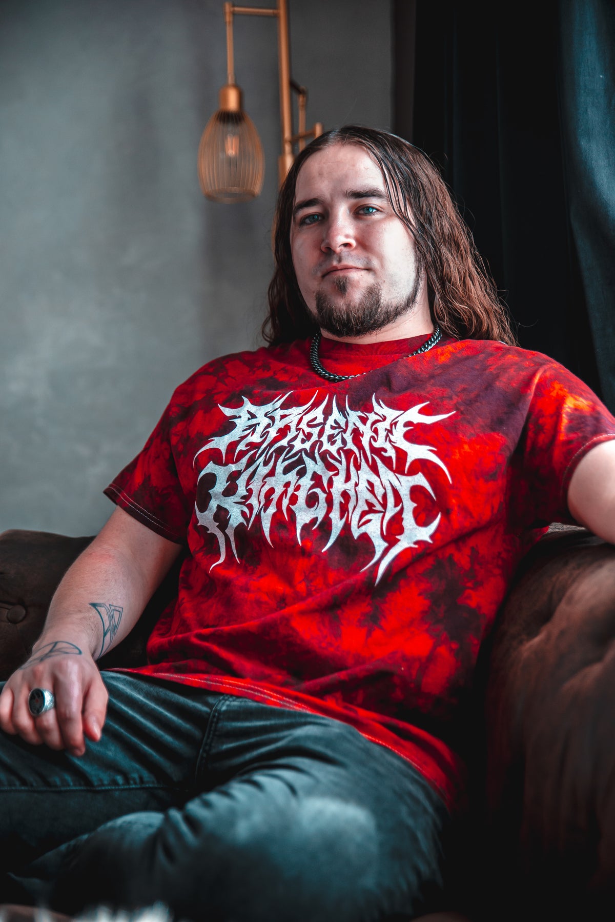 Red Tie Dye Death Metal Logo