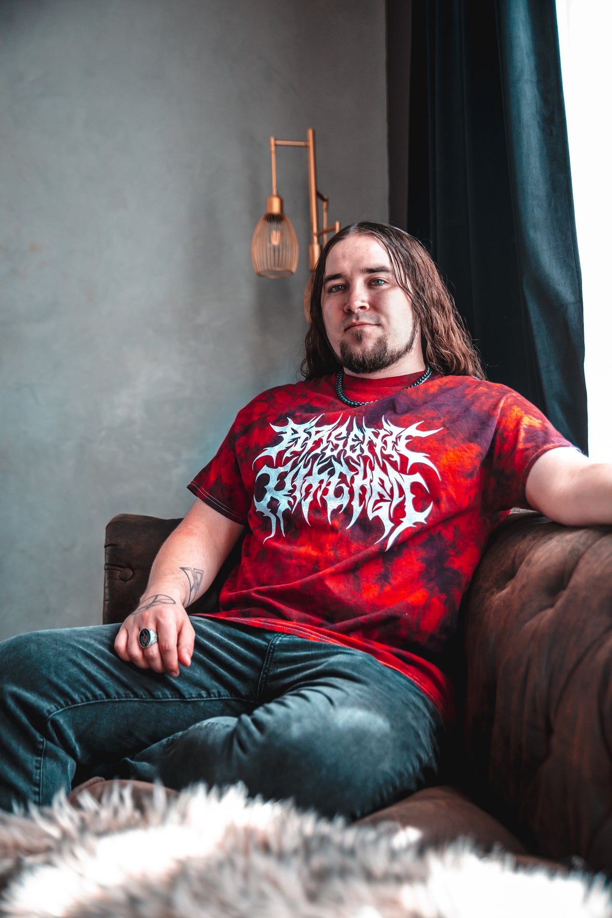 Red Tie Dye Death Metal Logo